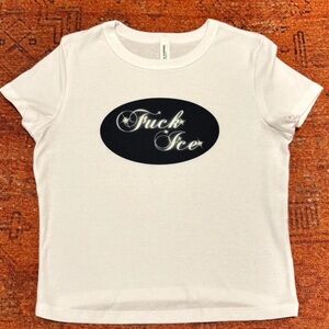 Bella Canvas Cream Short Sleeve Tee with Black Graphic